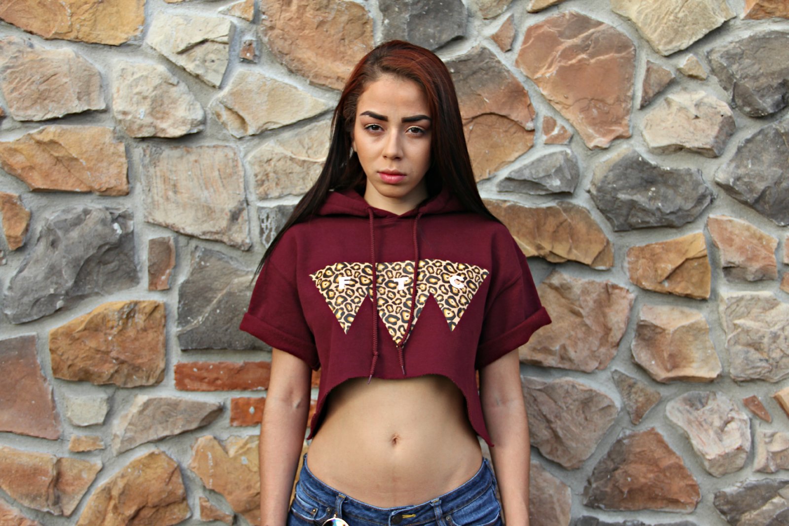 Limited Edition FTC Crop Top Hoodie Five Tie City