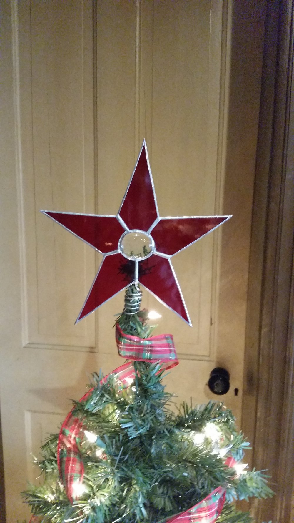 Image of Solid/Gem Tree Star-Tree Topper-stained glass