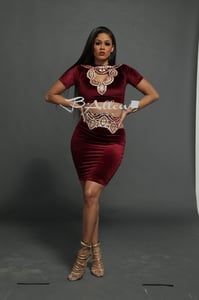 Image of SoHo Wine skirt set