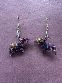 Purple bat earrings