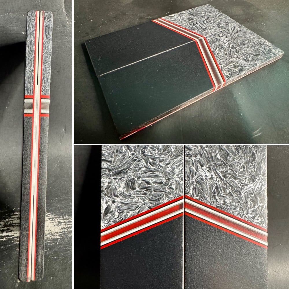 Image of Fat Carbon & Black Glass Segmented Knife Scales