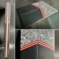 Image 1 of Fat Carbon & Black Glass Segmented Knife Scales