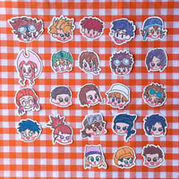 Image 2 of Digimon Adventure, Adventure 02, Tamers, Frontier cute scribbly matte vinyl die cut stickers