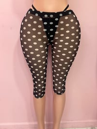 Mesh polka dot leggings 