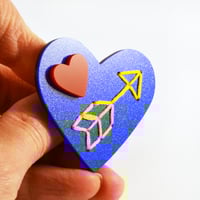 Image 3 of Stitched Love Heart Brooch