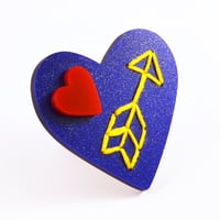 Image 2 of Stitched Love Heart Brooch