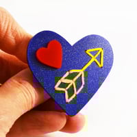 Image 1 of Stitched Love Heart Brooch