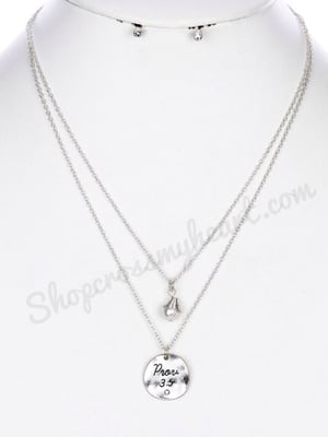 Image of Layered Proverbs 3:5 Necklace Set