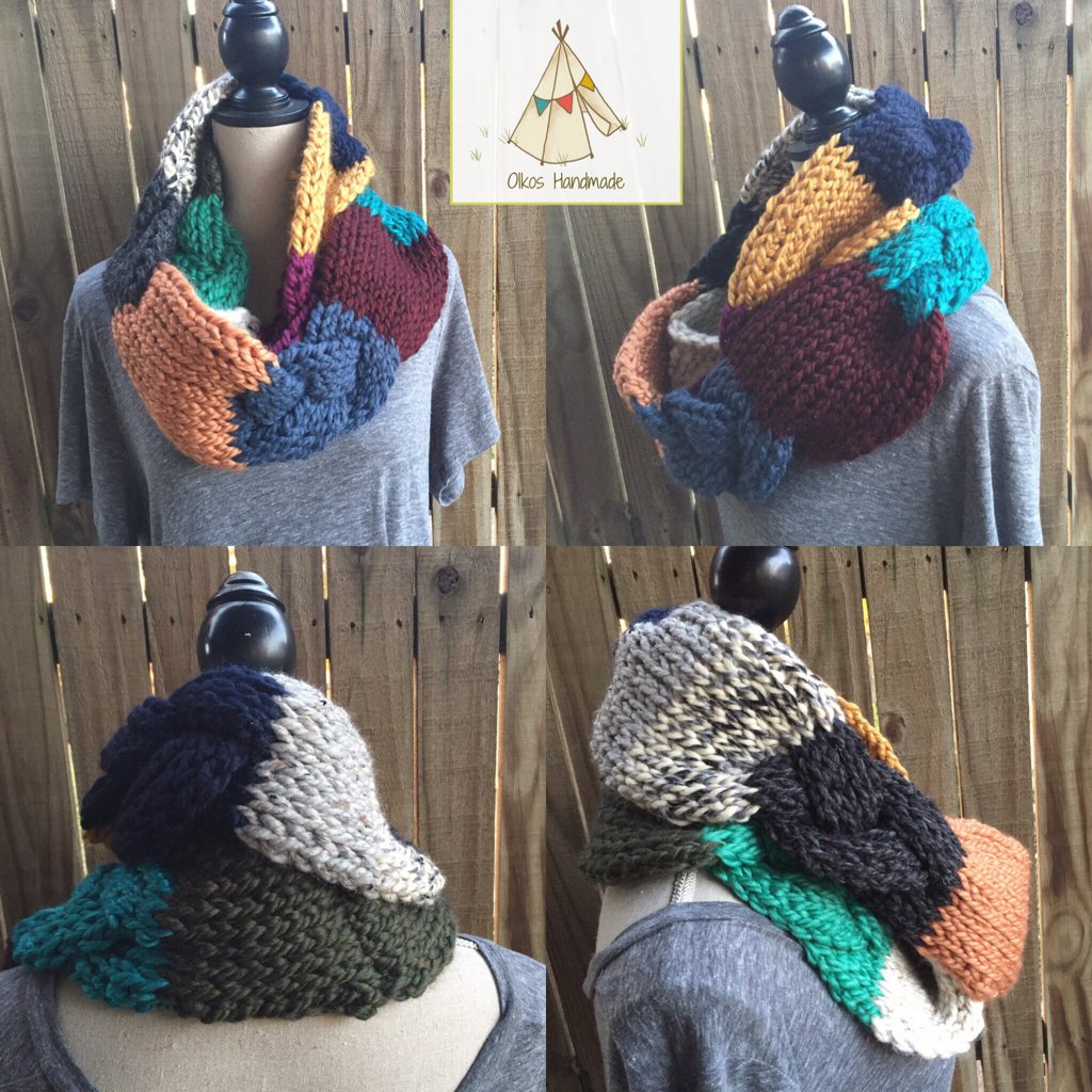 Image of Scrappy Zip-It Cowl or Scrappy Braided Infinity Scarf