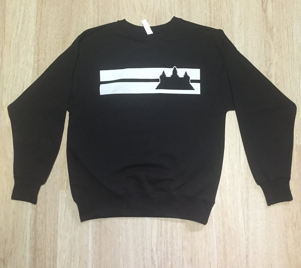 Image of Double Striped Angkor Wat Crewneck Sweater