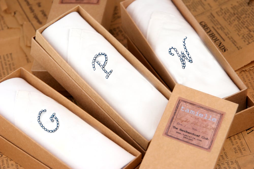 Tamielle  mens initial handkerchief