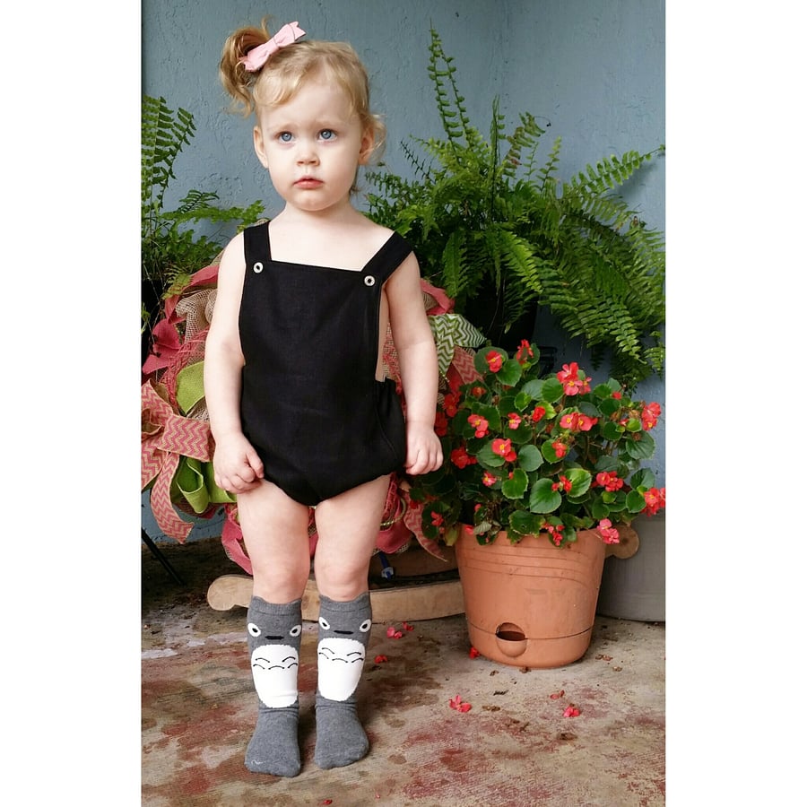 Image of Black Linen romper