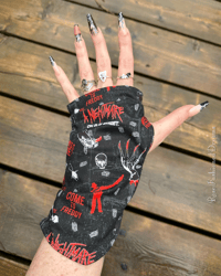 Image 8 of M-T-O Silk Lined Gloves Horror Prints (Style Slouch Mini)