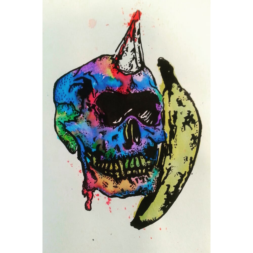 Image of skull and banana
