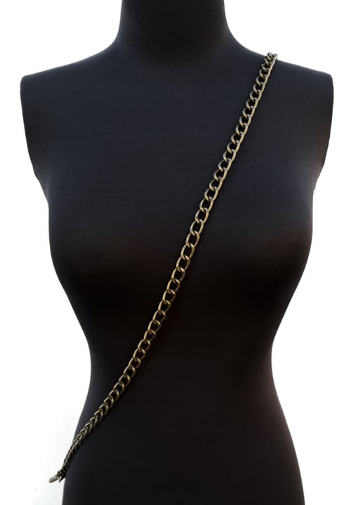 Image of ANTIQUE BRASS Chain Strap - Wide Classy Curb - 3/8" (10mm) Wide - Handle to Crossbody Lengths