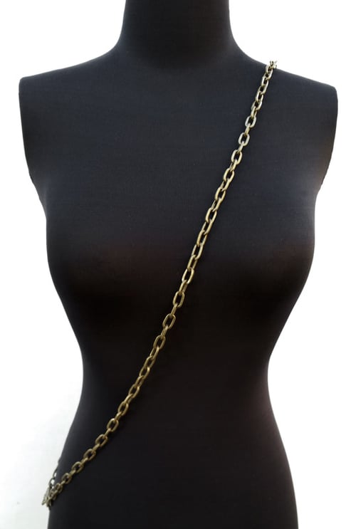 Image of ANTIQUE BRASS Chain Strap - Elongated Box Chain - 5/16" (8mm) Wide - Handle to Crossbody Lengths