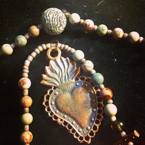 Image of Custom Channeled Milagro's or Miracle, Sacred Heart, Jasper, Smoky Quartz