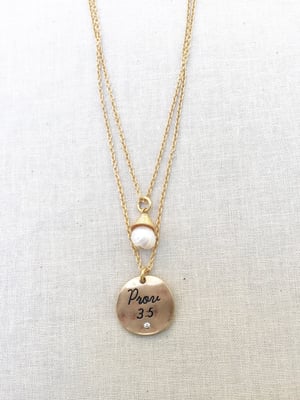 Image of Layered Proverbs 3:5 Necklace Set