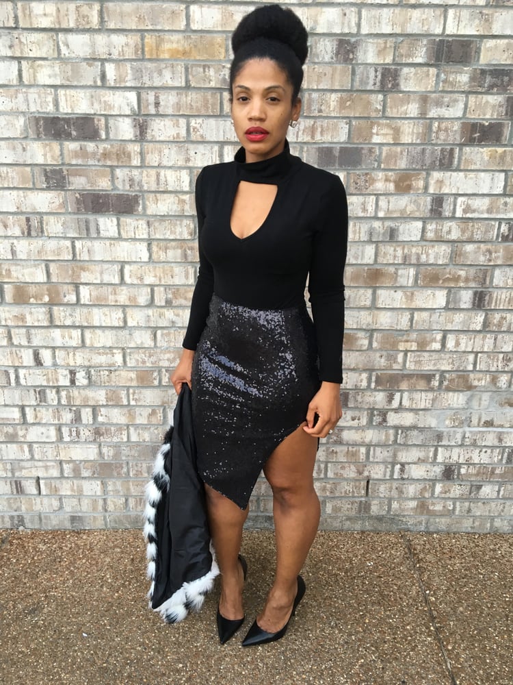 Image of Split Decision Sequin Skirt
