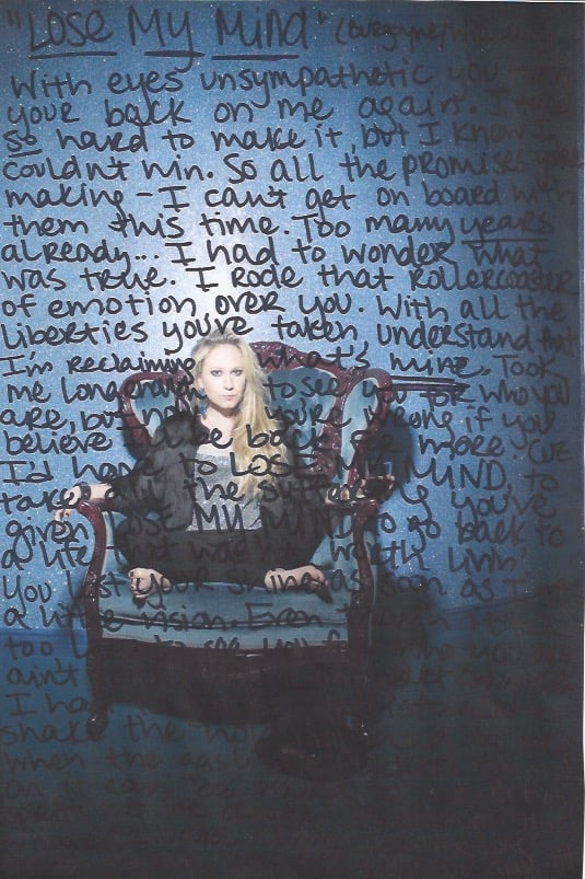 Image of Madysin Hatter Handwritten Lyrics Sheet
