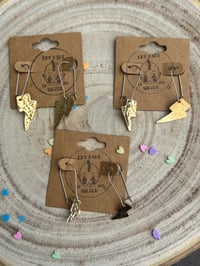 Image 2 of Hand hammered brass bolt earrings 