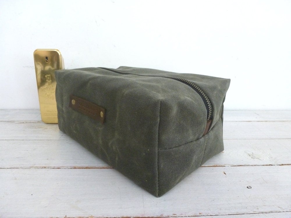 waxed canvas toiletry kit