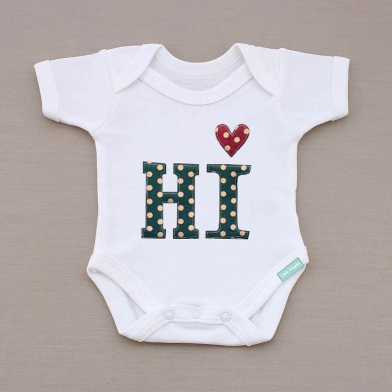 Image of 'Hi' Short Sleeve Bodysuit (Other slogans on request)