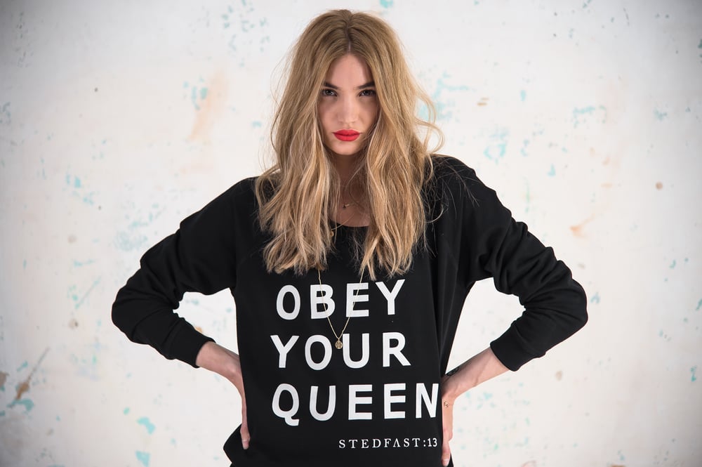 Image of Womens Obey your Queen black Sweatshirt
