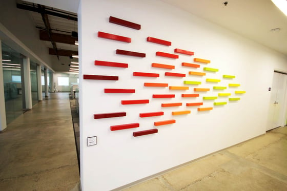 Image of 'BLAZING A NEW HORIZON' | Large Wall Art | Art Installation | 3D Wood Art | Commercial Wall Art