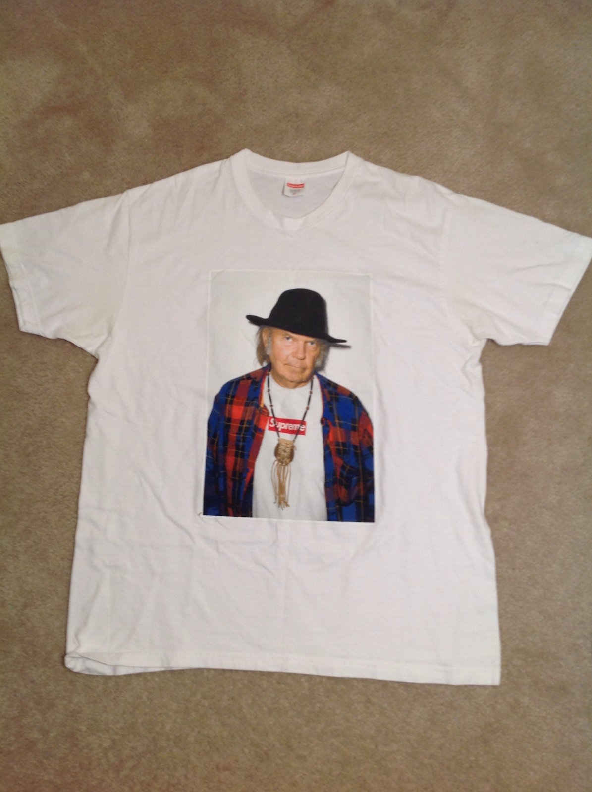 supreme neil young tee white