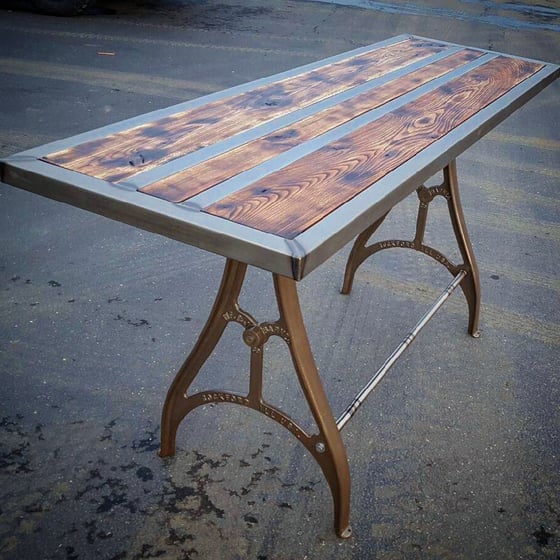 Image of Handmade Custom "Lathe" Bar table