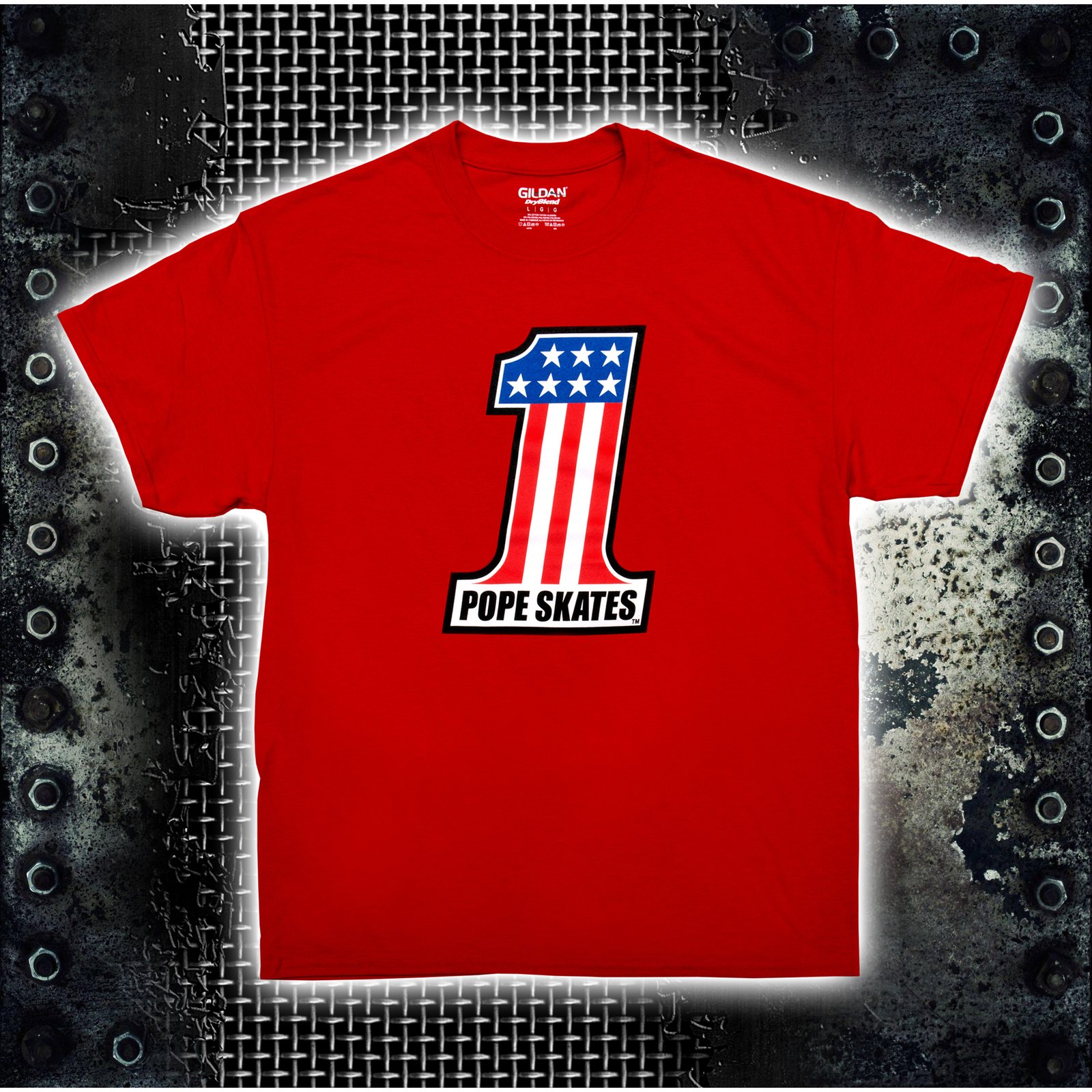 1 Evel Logo Red T-Shirt / Pope Skates