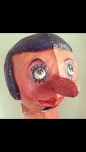 Image of Large French antique carnival paper mâché head