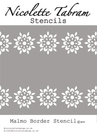 Image 3 of Malmo Furniture Stencil for Furniture, Wall and Fabric Projects-Moroccan stencil-DIY 