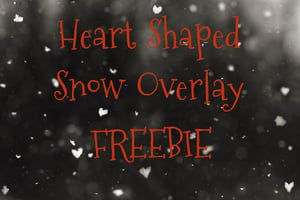 Image of Heart Shaped Snow Overlay FREEBIE