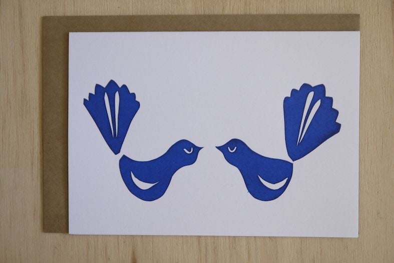 Image of Kissing Fantails card