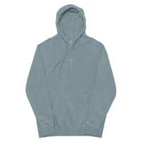 Image 4 of Embroidered Cross pigment-dyed 9oz hoodie