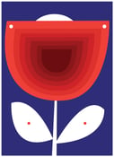 Image of Red Layer Tulip Print