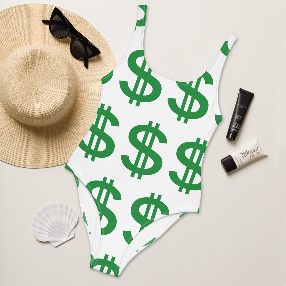 Image of One-Piece Dollar Sign Swimsuit