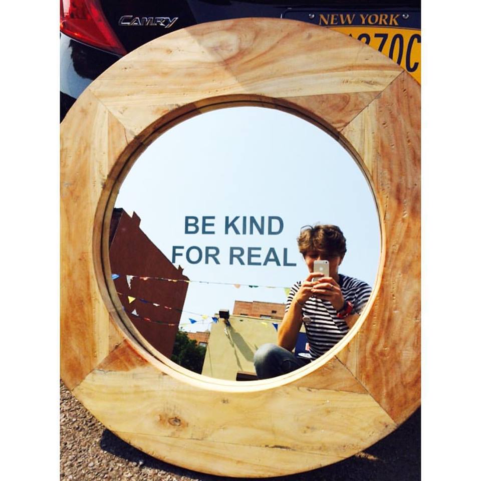 Image of BE KIND FOR REAL custom-made refurbished mirror