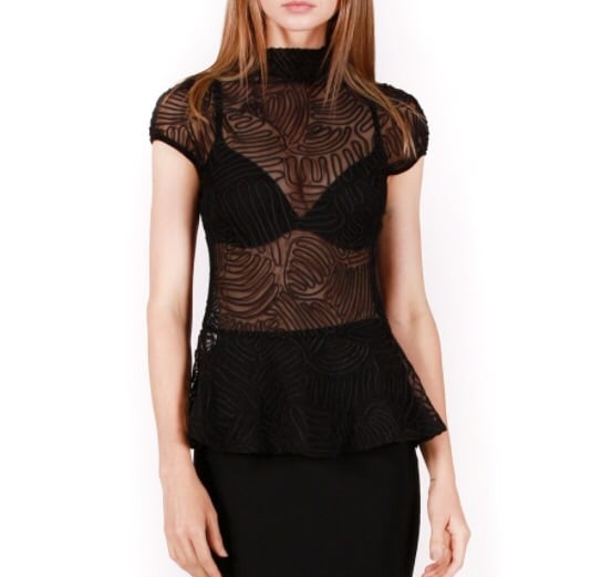 Image of Rue Mesh Turtle Neck Top