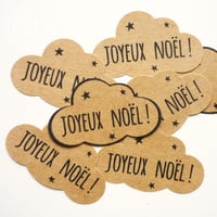 Image 1 of étiquettes autocollantes                     ☁ nuage ☁ 'Joyeux Noël!'