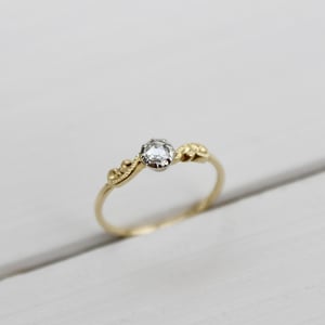 Image of 18ct yellow gold & platinum, 3mm rose-cut diamond ring