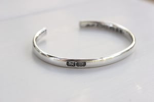 Image of men's silver ingot part mark bangle (medium weight)