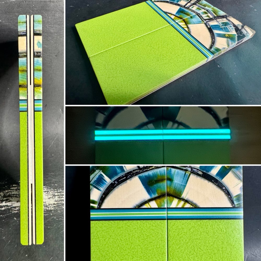 Image of Mammoth Tusk & Glass Fiber GLOW Segmented Knife Scales 