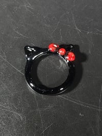 Image 1 of Black Hello Kitty Ring  