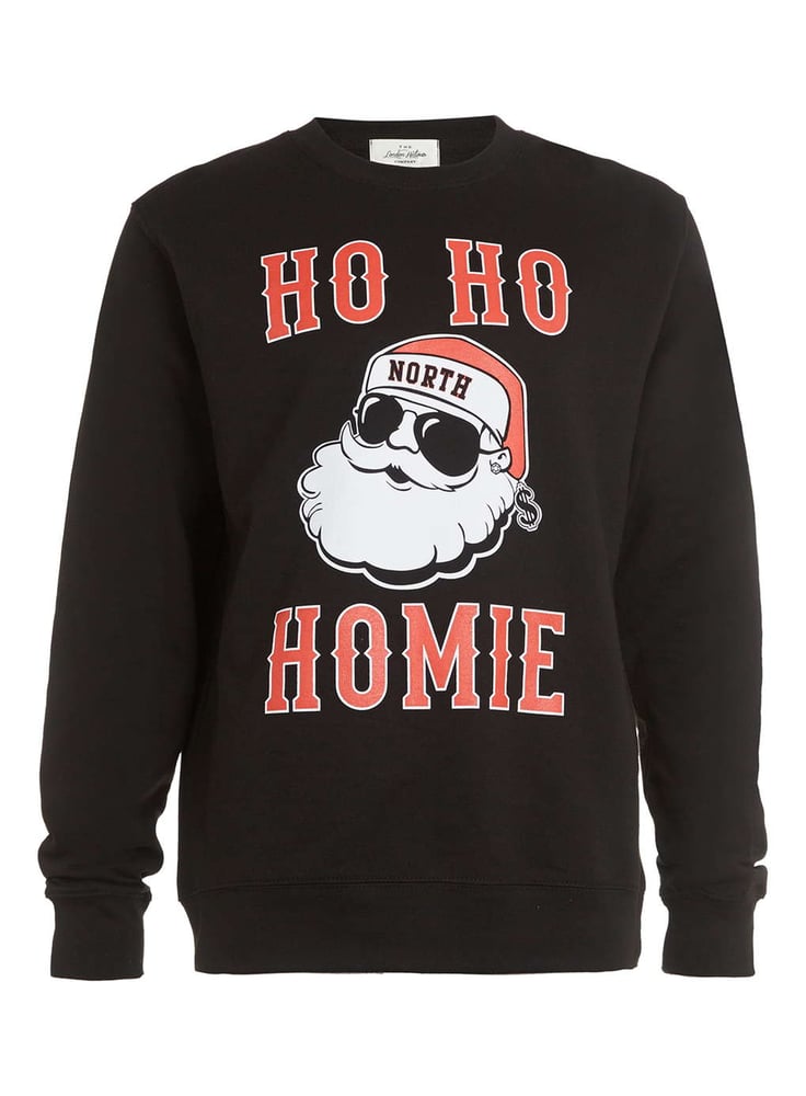 Image of Unisex Black 'Ho Ho Homie' printed Christmas sweatshirt