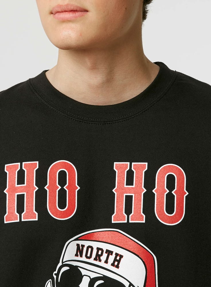Image of Unisex Black 'Ho Ho Homie' printed Christmas sweatshirt
