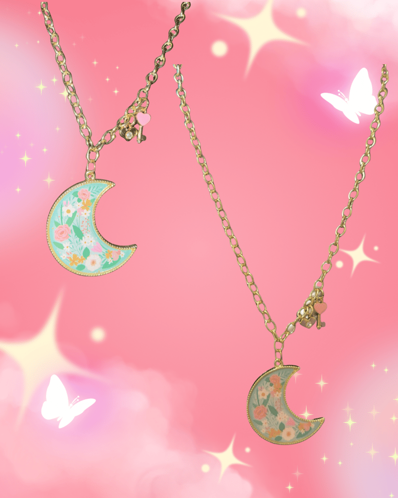 Image of Sweet Floral Moon Necklace