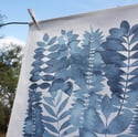 Indigo Garden Printed Tea Towel